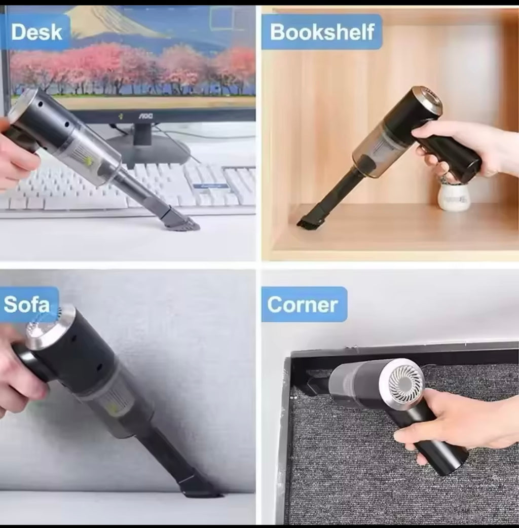 🚗 Mini Aspiradora Inalámbrica 3 en 1 Recargable USB para Carro y Hogar