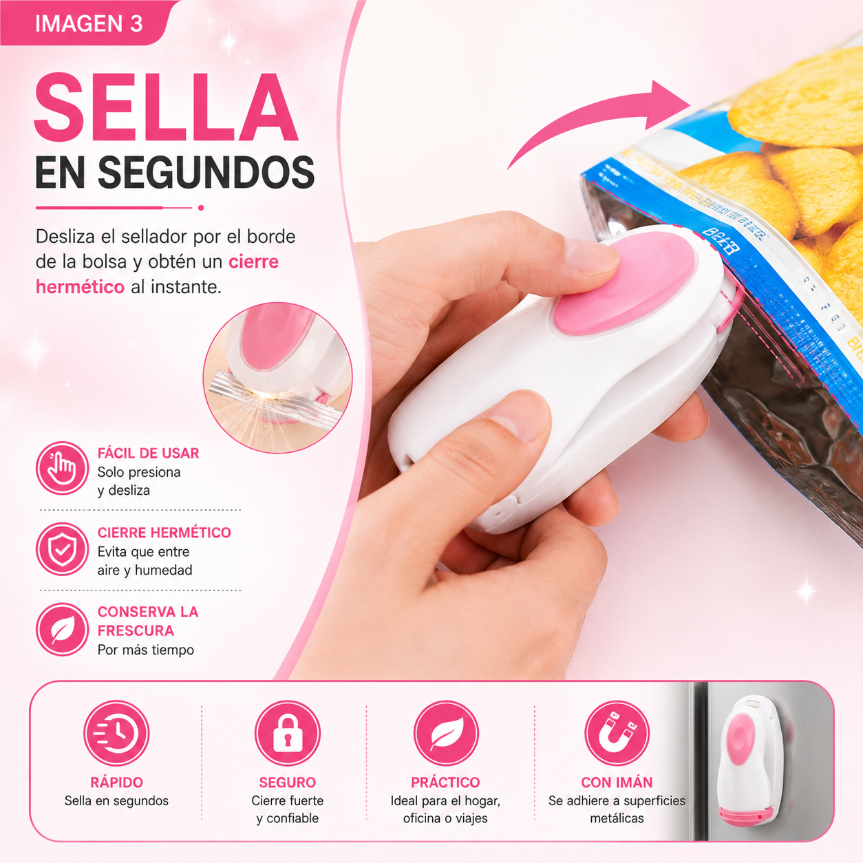 🔥 Mini Sellador de Bolsas Portátil | Conserva tus Alimentos Frescos por Más Tiempo