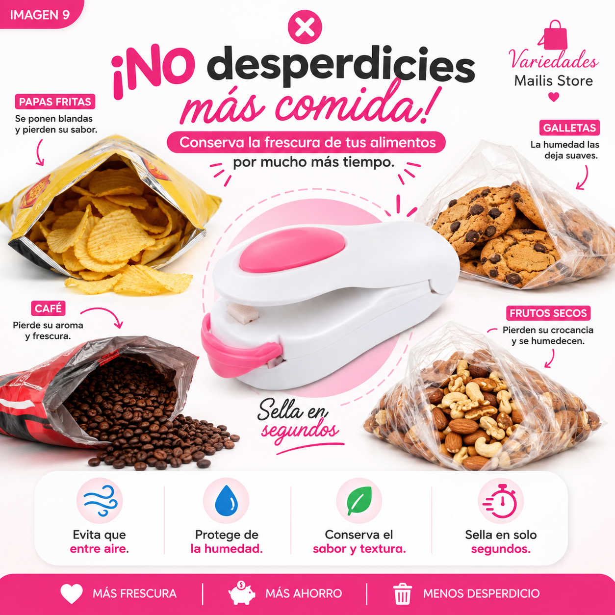 🔥 Mini Sellador de Bolsas Portátil | Conserva tus Alimentos Frescos por Más Tiempo