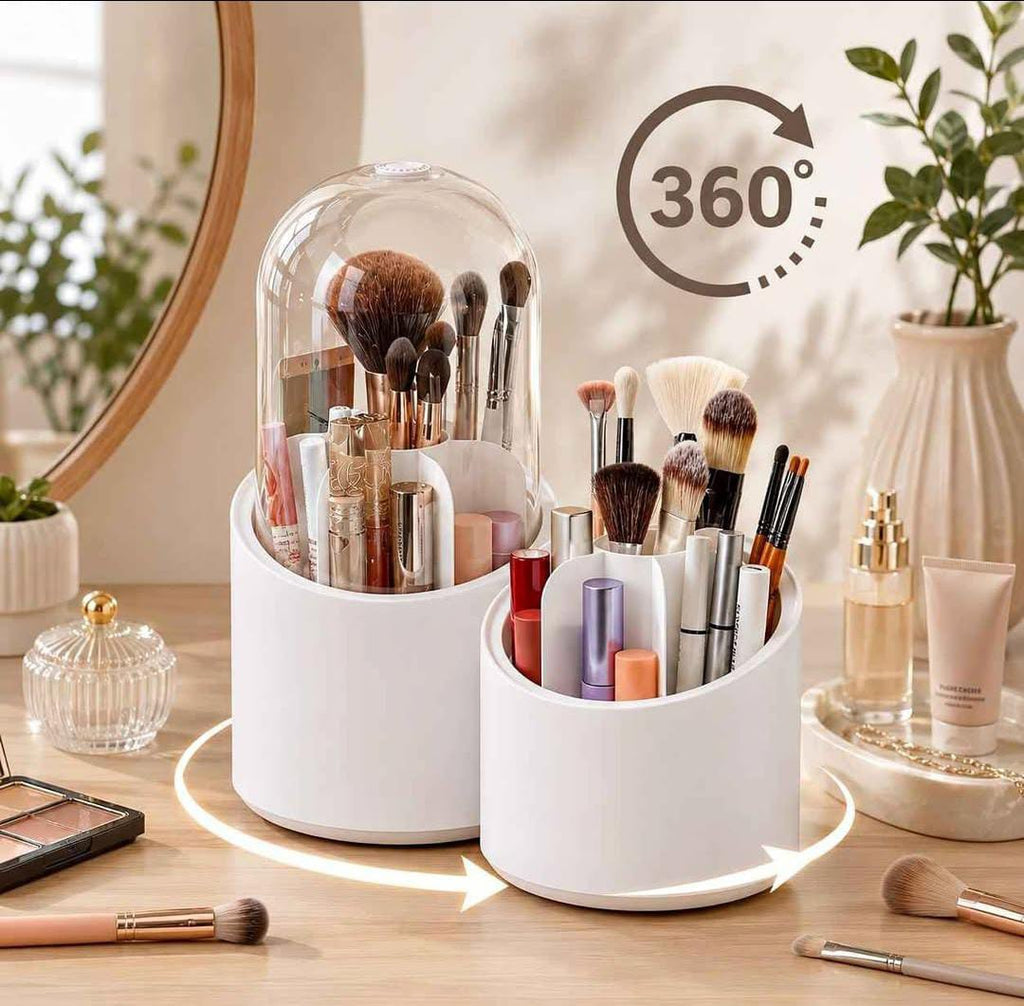 💄 Organizador de Brochas de Maquillaje con Tapa Antipolvo