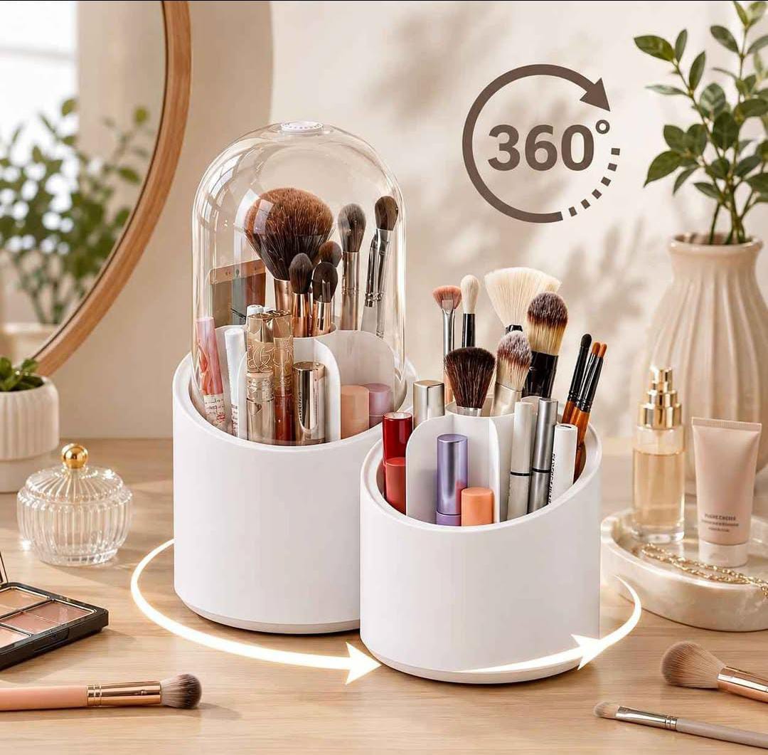 💄 Organizador de Brochas de Maquillaje con Tapa Antipolvo