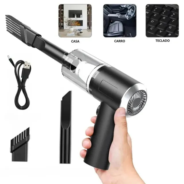 🚗 Mini Aspiradora Inalámbrica 3 en 1 Recargable USB para Carro y Hogar