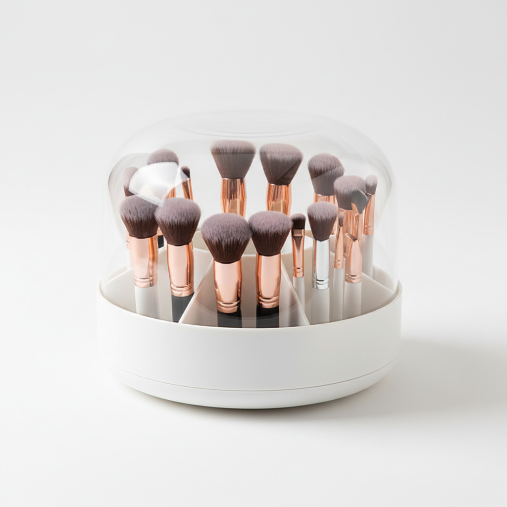 💄 Organizador de Brochas de Maquillaje con Tapa Antipolvo